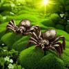 Realistic Animal Figures Spider Statue Miniature Simulation Brass Antique Ornament Spider Tea Pets Craft Desktop Display