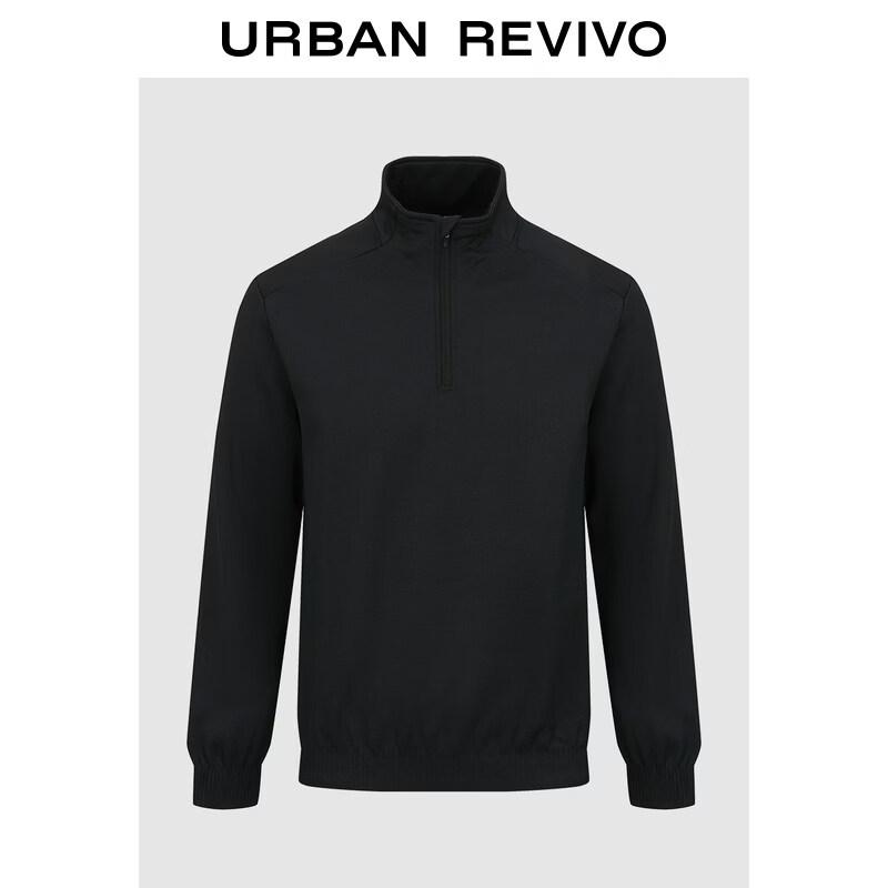 Men s Casual Mock Neck Half-Zip Sweatshirt L