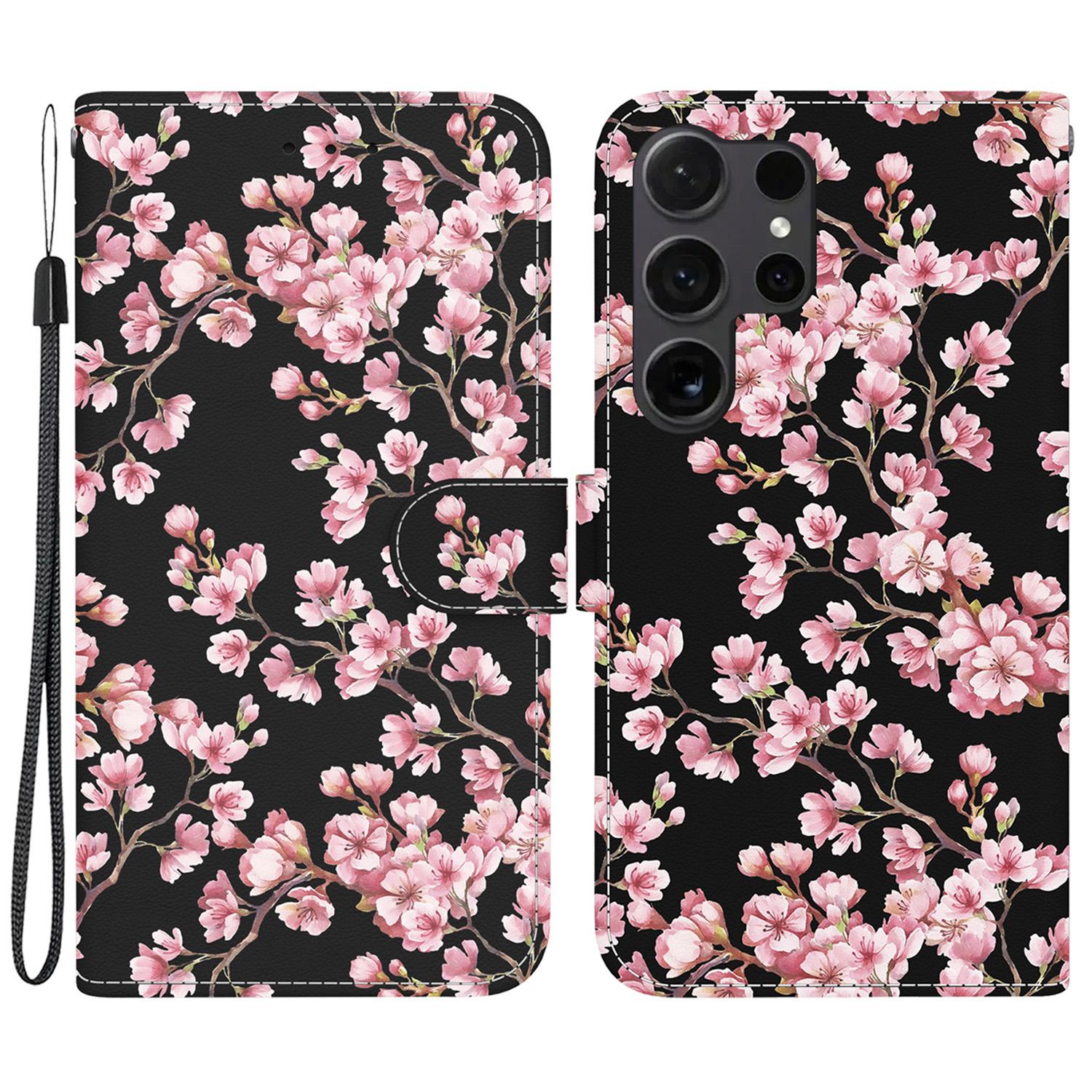 

For Samsung Galaxy S26 Ultra Wallet Phone Case Anti-Drop Pattern Printing Leather Flip Cover with Strap