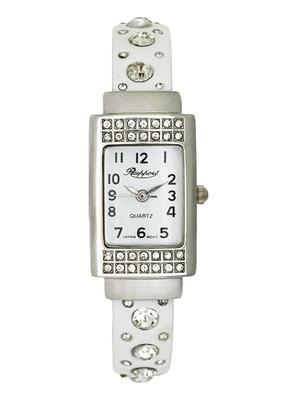 La Paul Damen Dünnes Perlenarmbanduhr, Weiß, 191089