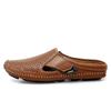 Fashion New Genuine Leather Men's Slippers Summer Breathable Casual Mules Light Half Shoes For Men Outdoor Anti-slip Driving Loafers Man
