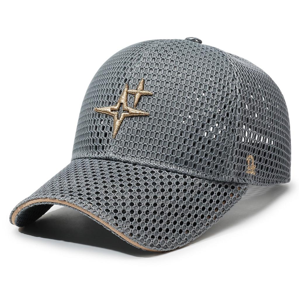 Summer Mesh Breathable Baseball Cap Star Embroidery Casual Hat Unisex Outdoor Travel Sports Sun Protection Peaked Cap