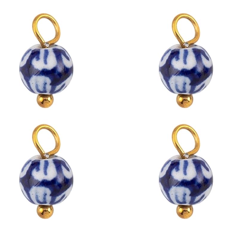 Traditional Auspicious Motif Ceramic DIY Accessories Combined With Sturdy Stainless Steel Components