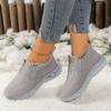 Women's Winter Boots Warm Shoes Round Toe Flat Shoes Solid Color Comfortable for Casual Boots
