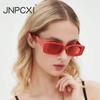  Ins Popular Fashion Square Women Sunglasses Red Retro Shades UV400 Men Trending Oval Sun Glasses