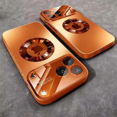 Luxury Glass Camera Lens Protection Case For iPhone 17 16 15 14 13 12 11 Pro Max Plus For Magesafe Wireless Charging Magnetic Phone Cover