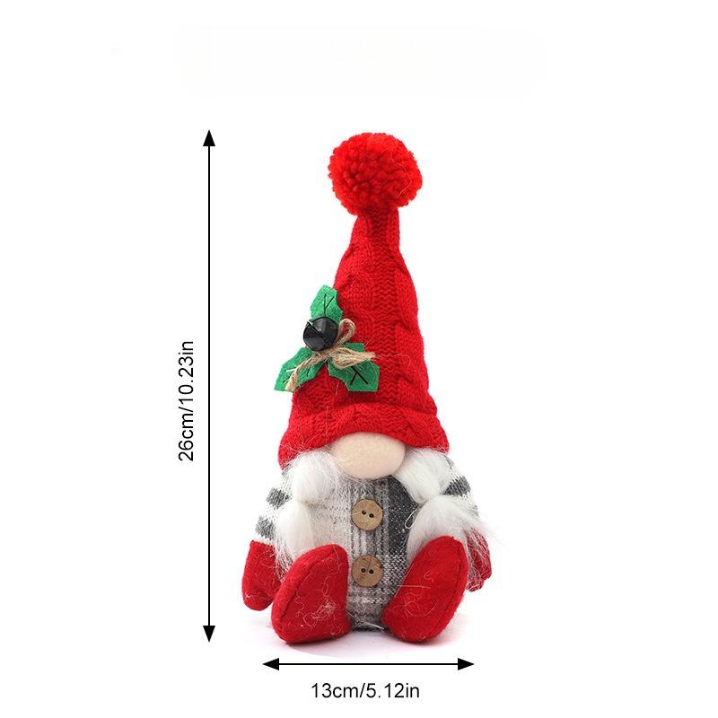 Christmas Figurine, High-end Knitted Pointed Hat Sitting Posture, Dwarf Plush Ornament, Decorative Items