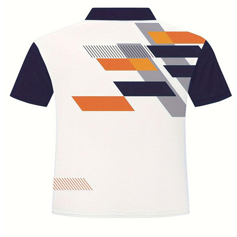 Fashion Block Digital Printing Pattern Men's Regular Edition Polo Shirt Summer Casual Outdoor Short Sleeved Top