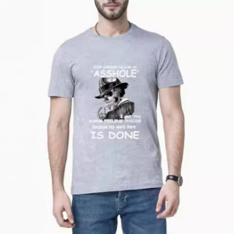 Summer 3D Digital Printed Men's Short Sleeved Short Sleeved Skull Print T-shirt