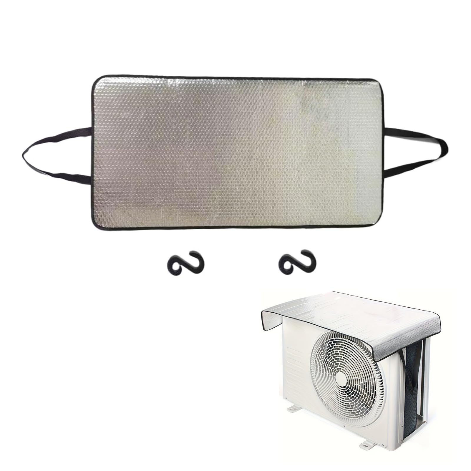 

Solxion Air Conditioner Outdoor Unit Aluminum 95 x 46 Heat Protects against and Energy UV Easy 1 Sheet Cover, Sunshade, Large, Approx. cm, Heavy-Duty