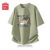 Men's Cartoon Cat Print Cotton T-Shirt