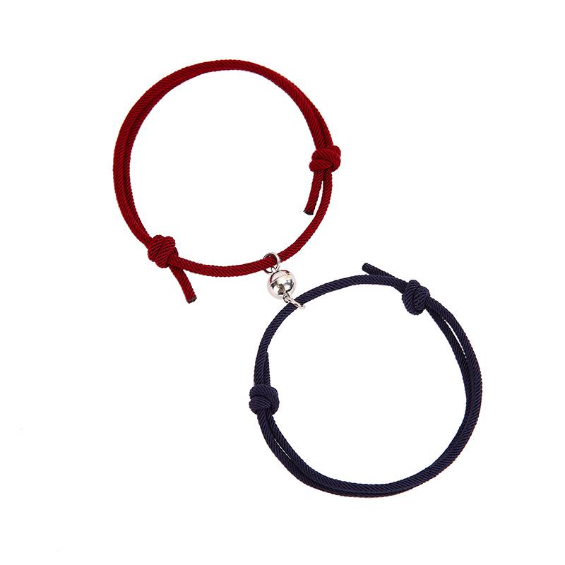 Milanese Magnetic Attraction Couple Bracelets - Pair of Simple Alloy Rope Jewelry