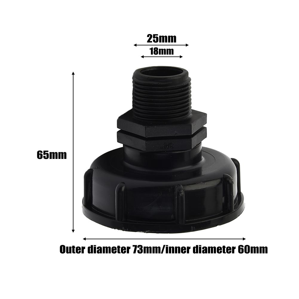 IBC Tank Connector 60mm Coarse Thread Adapter with Female 2 and 3/4 Hose Ends for Garden Hose Connection to Standard IBC Tanks