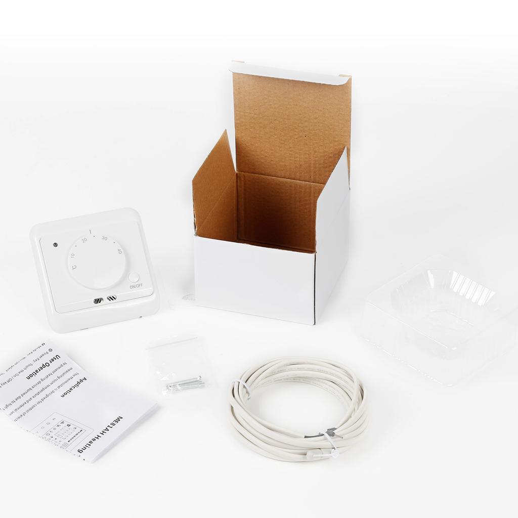 230V Mechanical Non-Programmable Manual Thermostat Room Temperature Controller Floor Heating Thermostats with Anti-froze Function 5-40℃