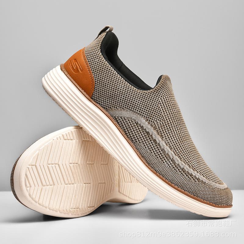 

Chunqiusi прогулочные туфли с одной педалью ленивые туфли повседневная мужская обувь джинсовая ткань спортивная обувь 40 хаки