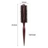 Children's Pig Bristle Round Hair Brush – Wood Handle, Curling Comb, Scalp Massage & Volume Styling for Boys