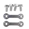 Pair Metal Silver Exhaust Muffler Dog Bone Nut Plate Fastener Hardware Kit for Motorcycle