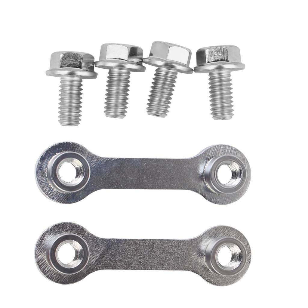 Pair Metal Silver Exhaust Muffler Dog Bone Nut Plate Fastener Hardware Kit for Motorcycle
