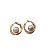 Double-Layer Gold Ring-Wrapped Pearl Earrings, Ear Buckles, Retro Light Luxury Niche Premium Daily Versatile Earrings.