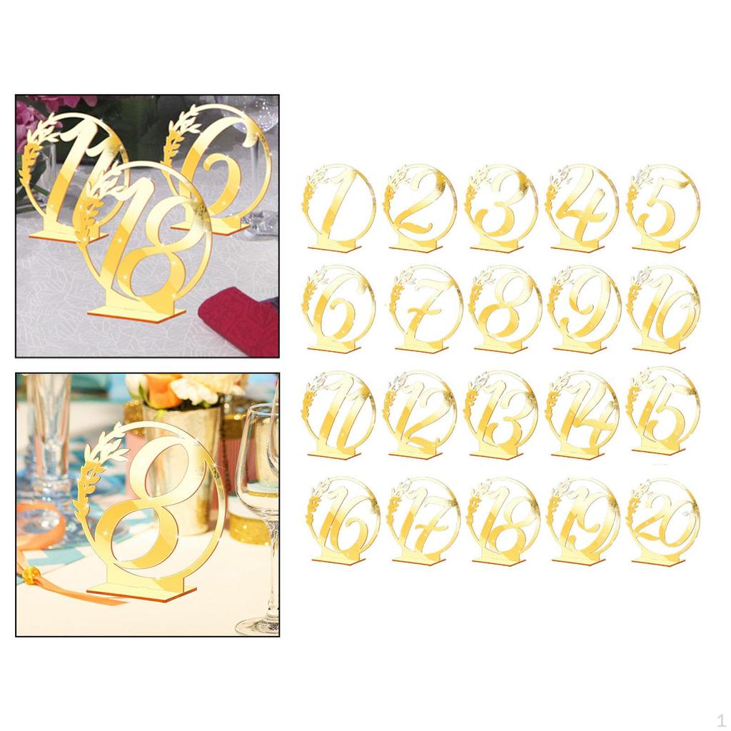 Heavy Duty Table Number Cards Plates with Base Decorative Acrylic Seating for