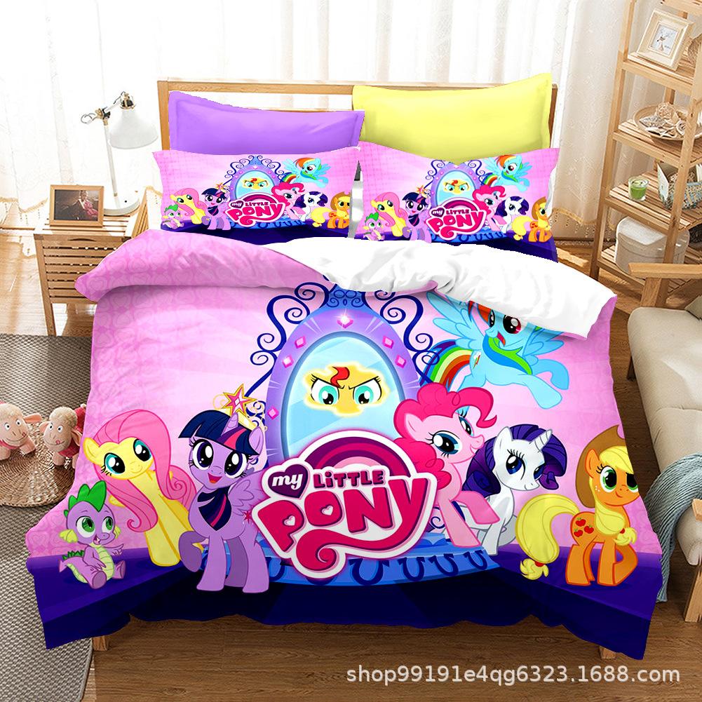 

Постельные наборы My Little Pony Одеяло Покрывало Покрывало Пододеяльник Наволочка Наборы из 2-3 предметов Детский Декор для спальни для взрослых EU Single 135x200cm
