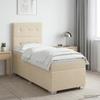 Boxspring Bed with Mattress and Headboard Cream 90 X 200 Cm Fabric