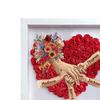 Personalized Mommy Holding Hands Shadow Box with Ring And Manicure Custom Names Floral Heart