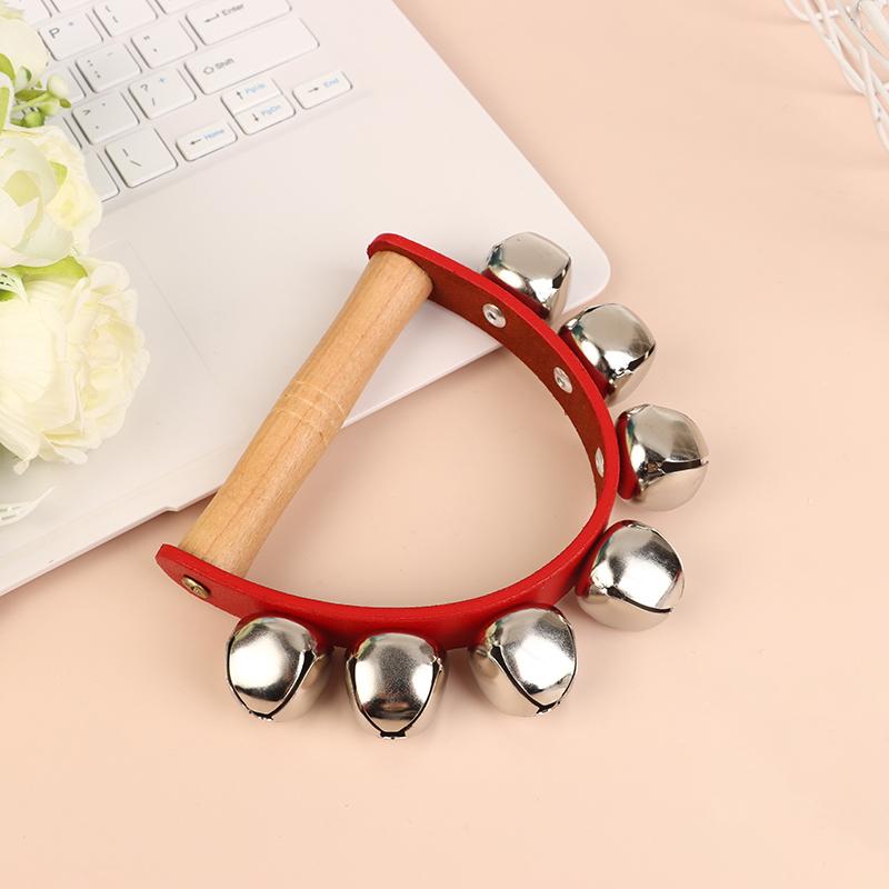 Handbell Hand Bells With 5Pcs/7Pcs Jingle Bells Wood Handle Musical Instrument Bell Toy Gift For School Music Class Home Daycare