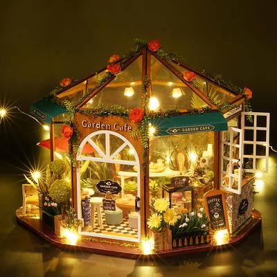 Wooden Miniature Doll House Kit Handmade 3D Puzzle Assemble Building Model Making Room Toys Home With Furniture Dollhouse Gifts