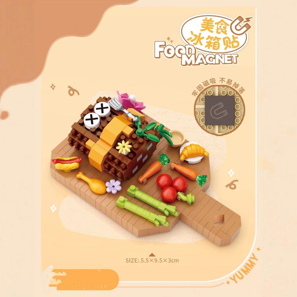 LOZ Mini Magnet de Frigider Creativ Blocuri de Construcție Oraș Oden Hot Pot Friptură Model Asamblare Decorațiuni Jucării Cărămizi Copii Cadou DIY