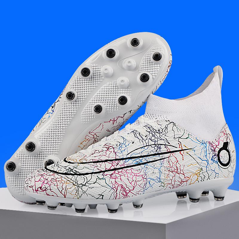 Children's Football Shoes High-top Youth Training Shoes Long Nails Broken Nails Artificial Turf Professional Game Shoes