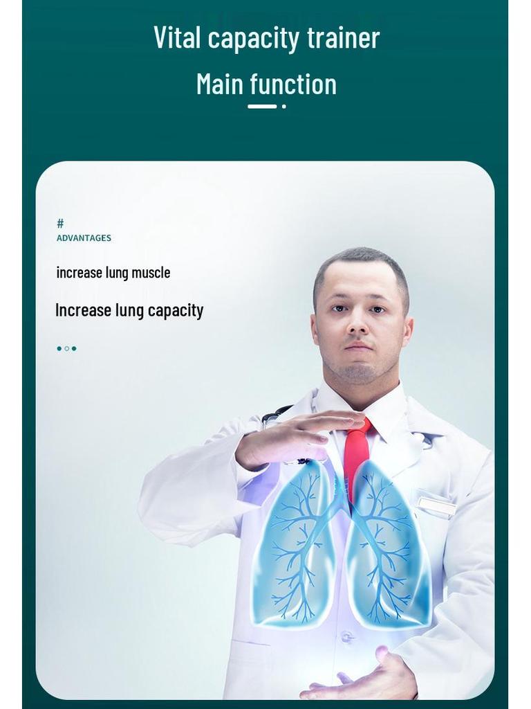 BreathThru Lung Trainer: Portable Breathing Exercise Device with Vital Capacity Meter