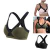 Comfortable Women Sports Bra With Front Cross Design And Solid Color For Yoga