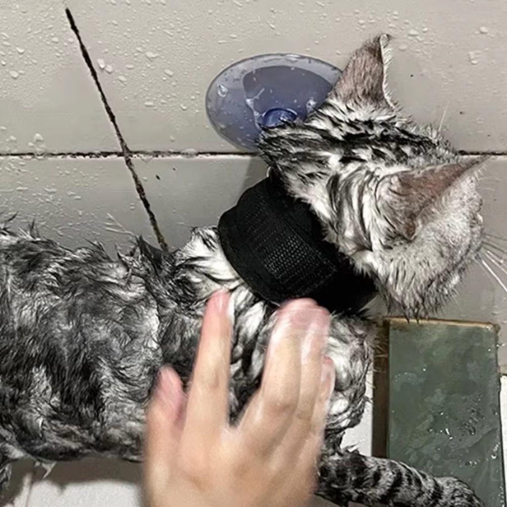 Portable Dog Bathing Fixer Adjustable Cat Restraint Straps Safe Cat Grooming Collar  Pet Shower