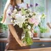 ISHU Flower Vase Glass Large Stable 850g Easy Clean Wide Mouth Clear Transparent Height 20cm Volume Bouquet Branch Stability Nordic Style Interior