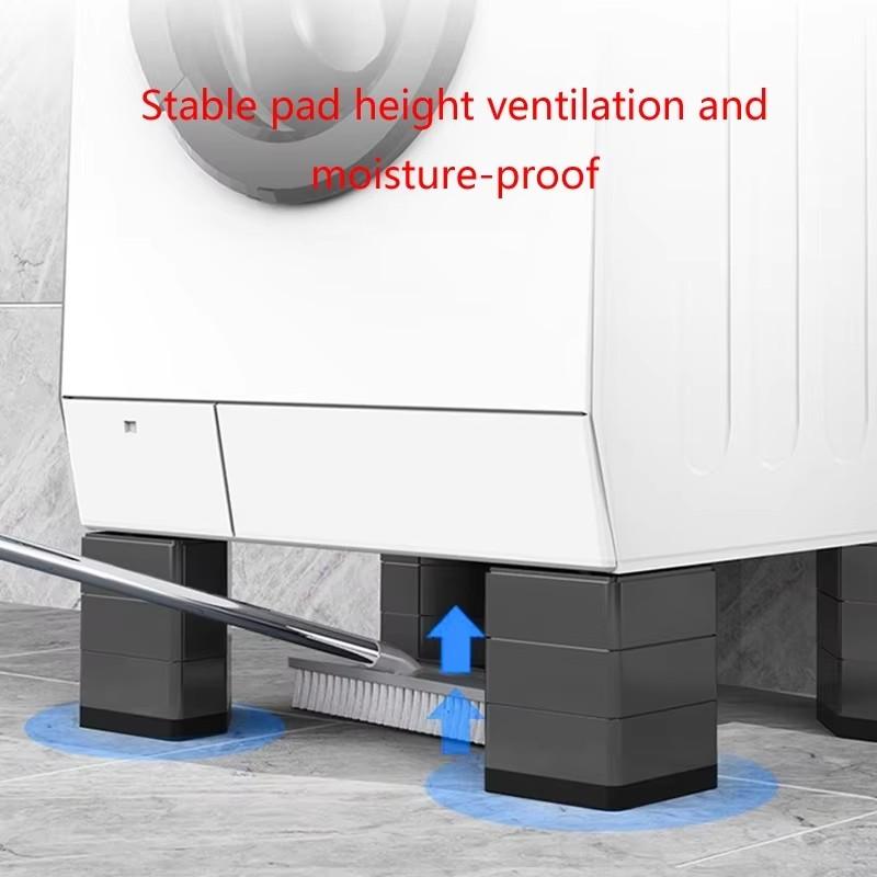 4Pcs Washing Machine Foot Pads Heightening Fridge Leg Base Non-slip Silent Washer Dryer Furniture Support Dampers Stand