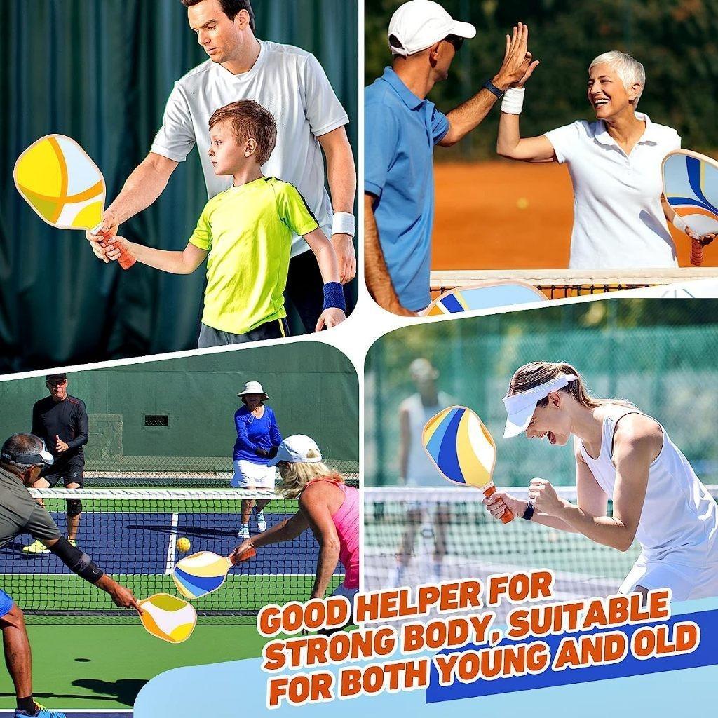 Pickleball Paddles Non-slip Grip Graphite Surface Portable Outdoor Sports Racket Set