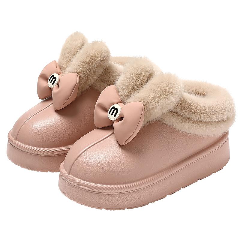 Mašle půl balení bavlněných bot, zimní teplé s tlustou podrážkou, fleecové a protiskluzové, měkké plyšové pantofle pro domácí nošení