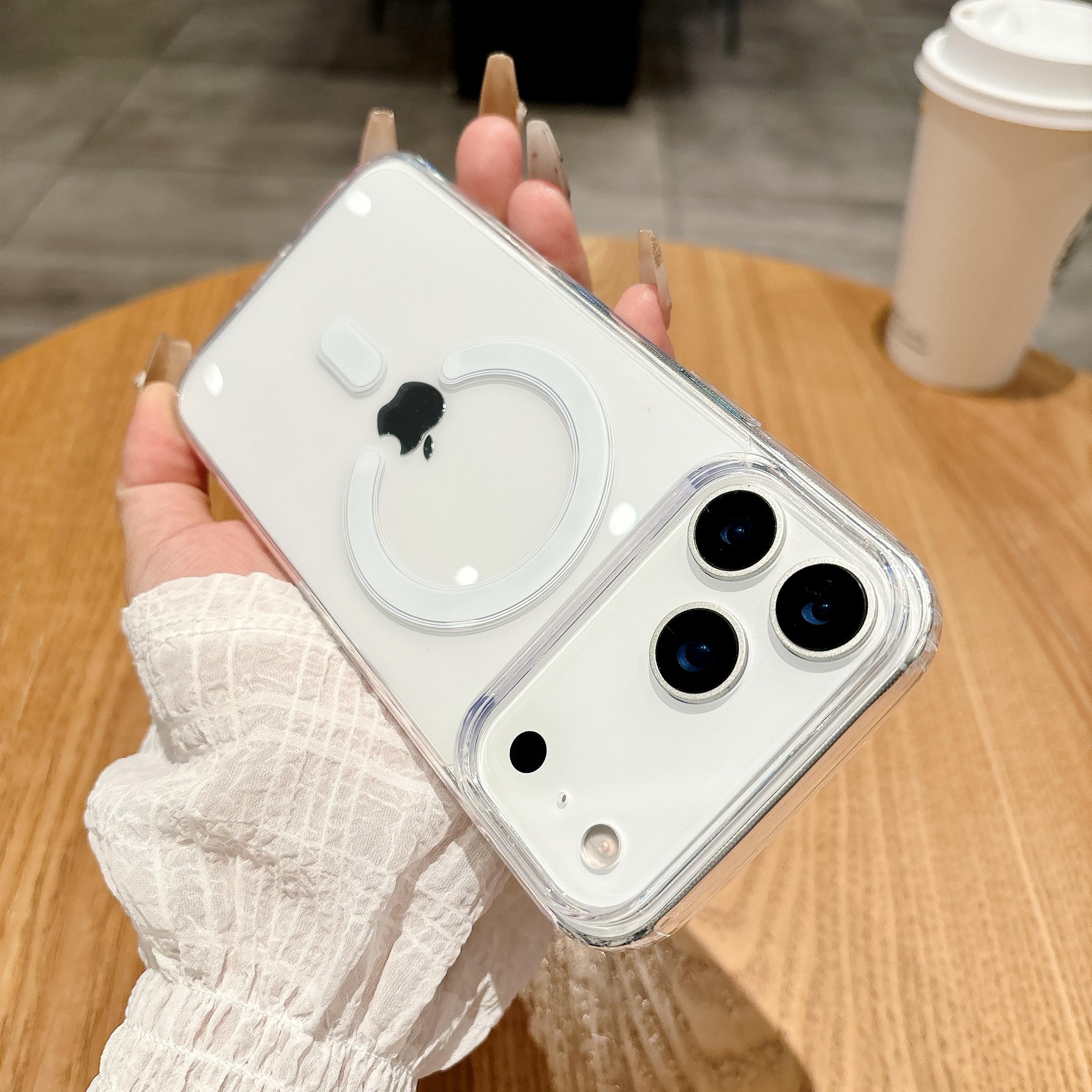 

Transparent Magnetic Slim Phone Case for Apple IPhone 17 Air 16 15 14 13 12 11 X XS XR Pro Max Cover Clear Hard Cases iPhone 12 mini