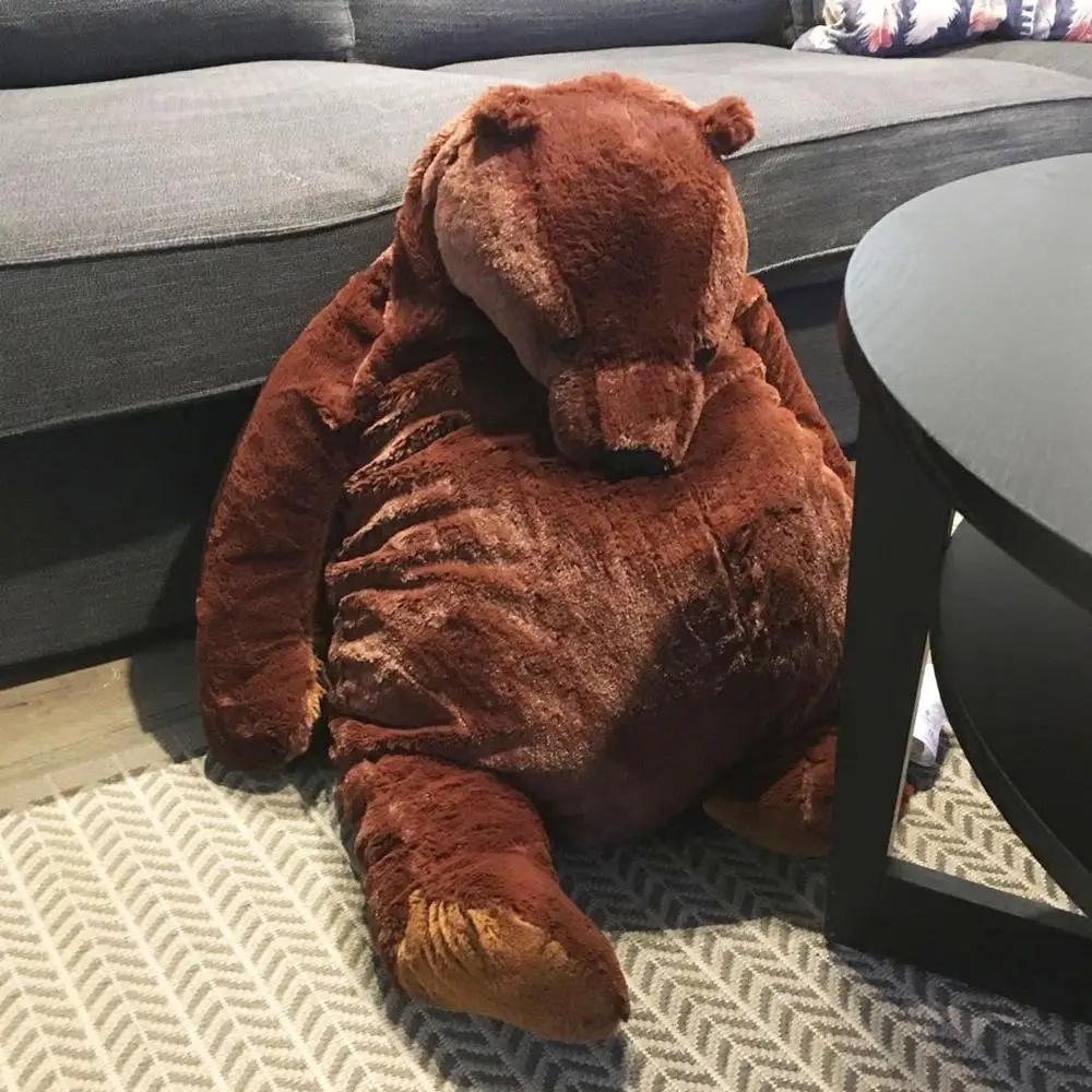 Dropshop 40-100cm Giant Simulation DJUNGELSKOG Brown Bear Plush Bear Toy Stuffed Animals Soft Cushion Girl Birthday Gift