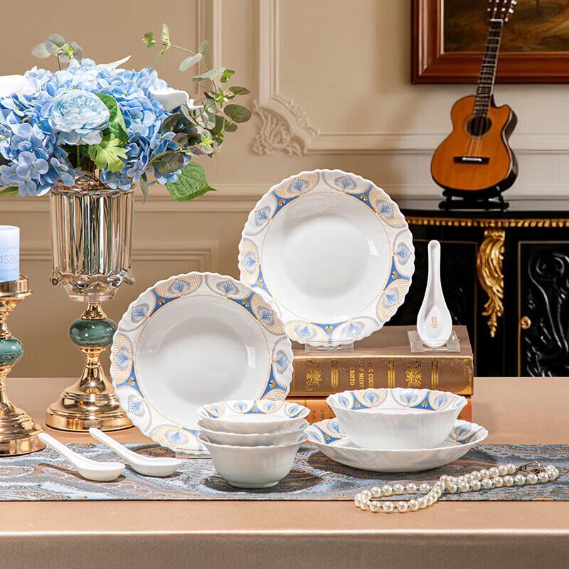 VISIONS Qiaofulan White Jade Glass Dinnerware Set