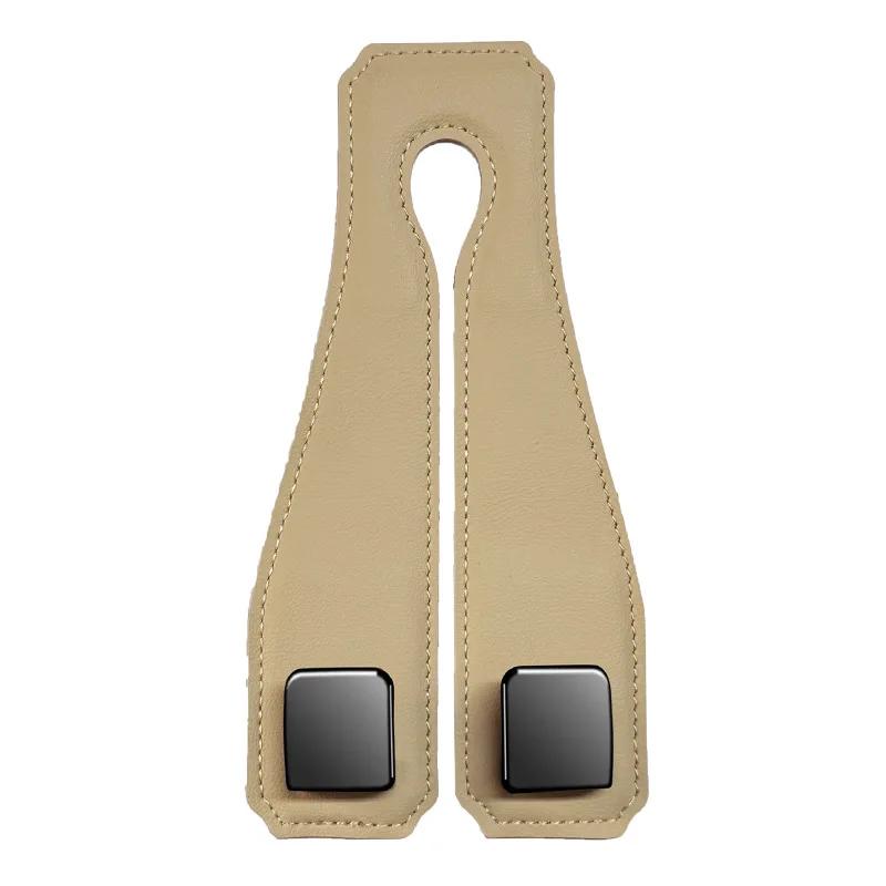 Hidden Car Back Seat Hook Headrest Suede Leather Soft Hanging Hook 20kg Load-Bearing Wear-Resistant Rear Row Hanger High Quality