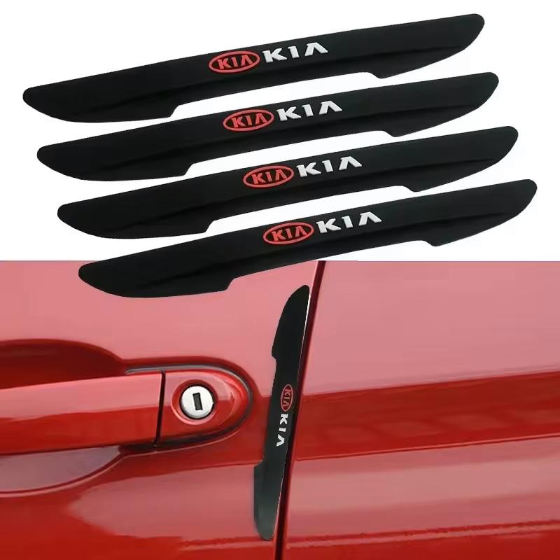 For Kia Morning Picanto Rio Stonic Sportage Ceed Optima Forte 5 3 Car Logo Anti-collision Strip Auto Door Bumper Protector 4Pcs