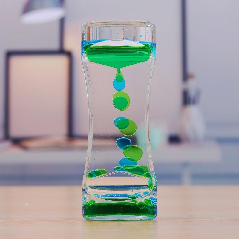 Acrylic Liquid Hourglass Timer Pressure-reducing Two-color Liquid Oil Drain Creative Oil Drop Process Desktop Display Hourglass