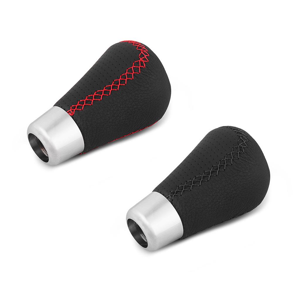 Universal Leather 5-Speed Gear Shift Knob - Fits Most Car Models