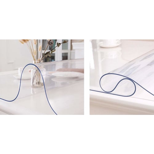 YAHUO PVC Transparent Table Mat, Tablecloth, Vinyl Desk Mat, Table Cover, Width 40-180cm, Thickness 1mm, Multifunctional, Water-Repellent, Heat-Resist