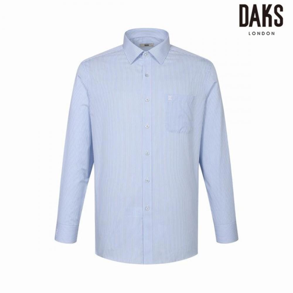 DakS Men S 100  Cotton Stripe Regular Fit dreSS Shirt dmp3Shdl121b1 Blue/95
