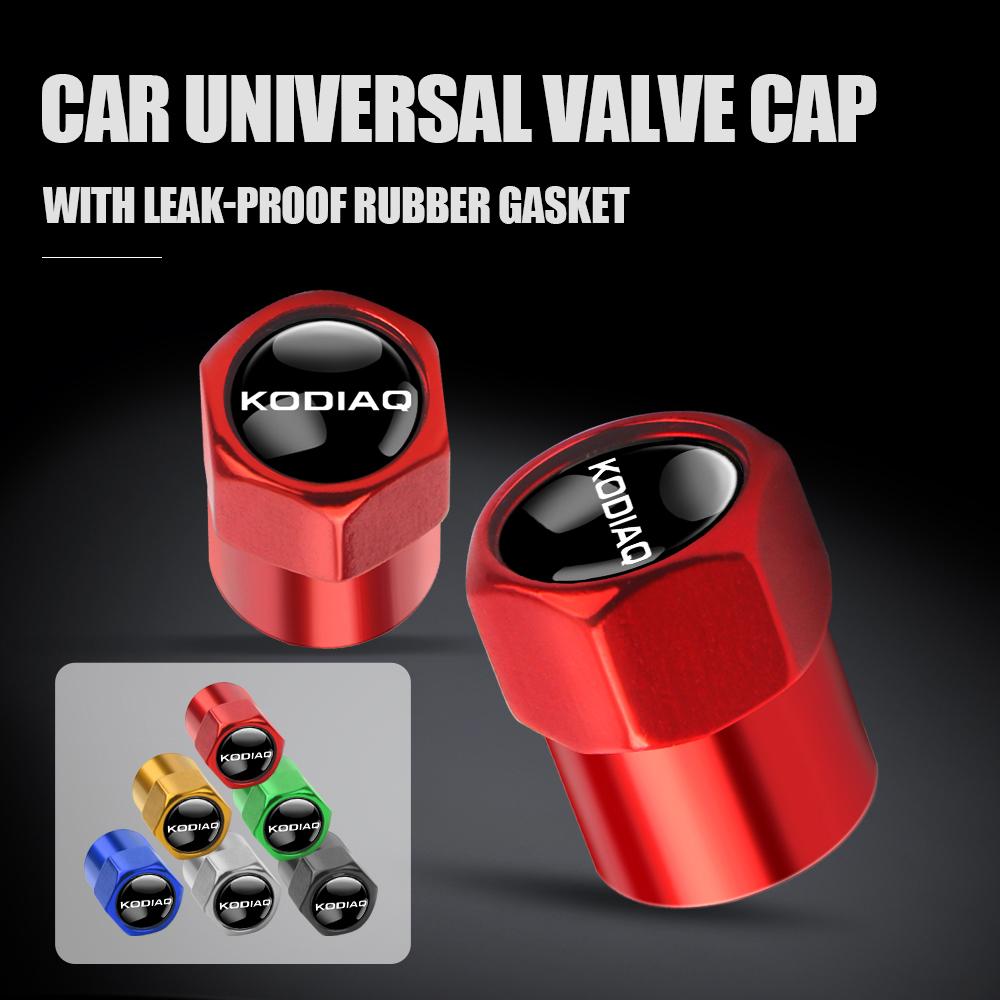 2025 New 4Pcs Car Emblem Tire Valve Covers Dust Caps For Skoda S VRS VII Octavia Superb A5 A7 3 Kodiaq Fabia Rapid Kamiq Yeti Ka