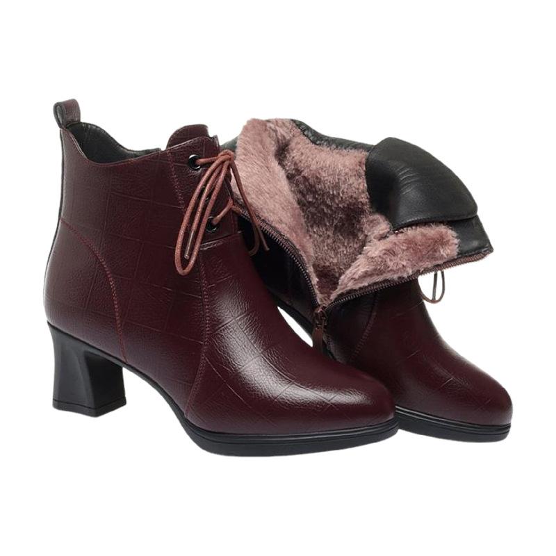 

pointed Martin boots 2024 fashion boots short thermal women s shoes versatile British style high heel thick heel short boots 40