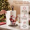 Rustic Winter Home Accessories Christmas Wooden Paper Towel Holder, Decorative Vertical Roll Dispenser, Gift for Stable Weighted Base Organizer
